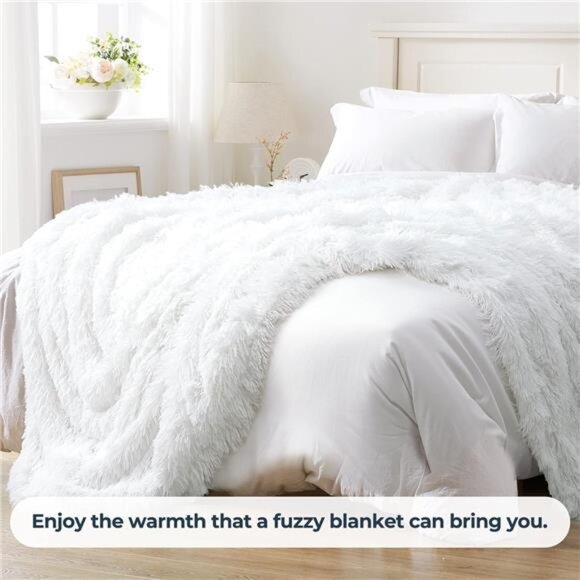 Fluffy Throw Blanket, Faux Fur Fuzzy Blanket for Couch Sofa Bed, 50x60 Inches - Picture 2 of 7